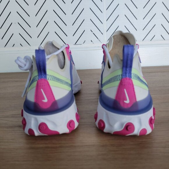 ⭐Nike React Element 55 Womens Athletic Running Shoes 5 White Sneaker BQ2728-104 - Picture 4 of 9